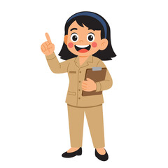 Illustration of female teacher giving advice