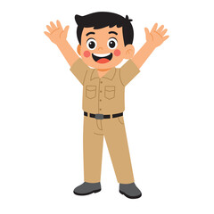Illustration of indonesian civil servant