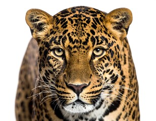 Obraz premium A close-up portrait of a majestic jaguar staring directly at the viewer