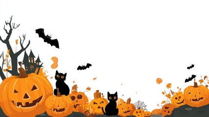 Halloween clipart PNG isolated on transparent background for headers or footers