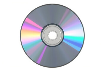 Compact disc or DVD isolated on white background showing shiny digital media storage