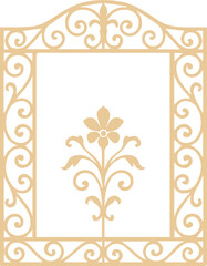 Ornamental Wrought Iron Gate with Decorative Floral Design