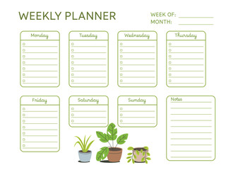 Weekly planner for print, simple printable to do list template