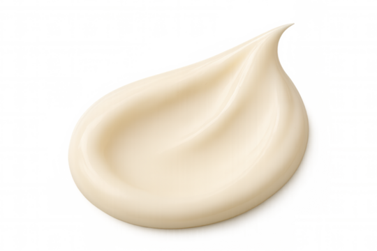 Swirl of beige cosmetic cream revealing smooth textured skin care product for beauty and hydration, transparent background