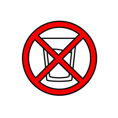 Prohibitory sign no alcohol or drinking allowed symbol isolated red circle graphic isolated on white background Vector Illustration