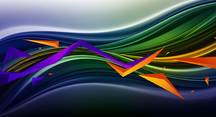 Modern Abstract Background with Wavy Gradient and Geometric Elements