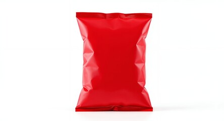 Red Food Packaging Mockup on White Background