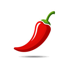 Vibrant red chili pepper a spicy icon for food culinary and healthy lifestyle concepts isolated on white background Vector Illustration