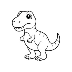 Fototapeta premium Cute cartoon dinosaur standing isolated