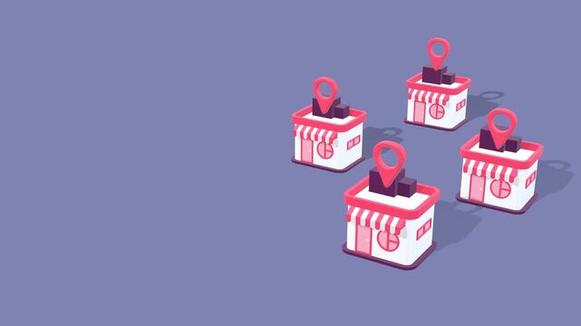 Animated Concept Illustrating Franchise Business Growth, Marketing Strategy, And Expansion Planning For Branch Development And Scalable Operations, With Copy Space For Text.