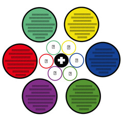 Health Insurance Plan Template. 6 Circle Element with small health icon