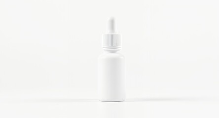 White Dropper Bottle with Clear Background