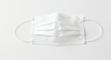 White Surgical Face Mask Isolated on White Background