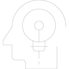 Abstract minimalistic circular graphic design with dotted lines and geometric shapes on a transparent background symbolizing data flow or cosmic patterns