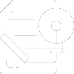 Abstract Geometric Line Art Composition in Black and White with Circular Motifs and Diagonal Lines on Transparent Background