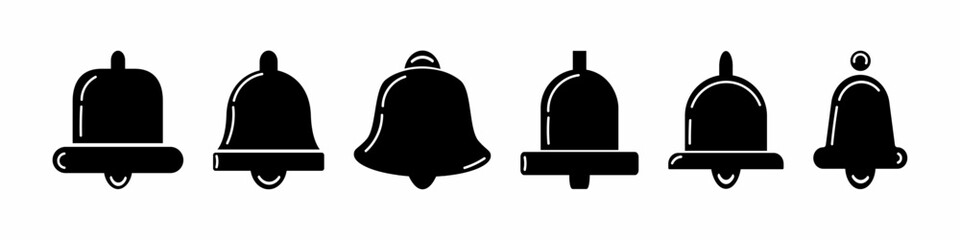 Bell icon vector collection. Set of bell icon vector template designs. Stock vector.