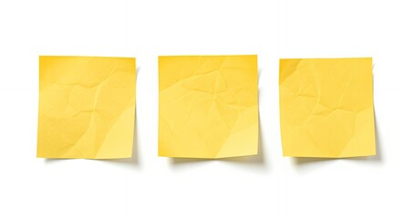 Yellow sticky notes on white backdrop