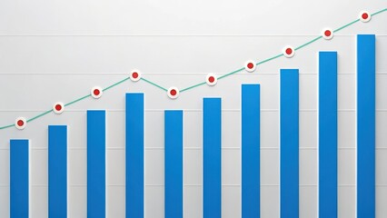 Bar chart showing growth trends with line graph overlay.