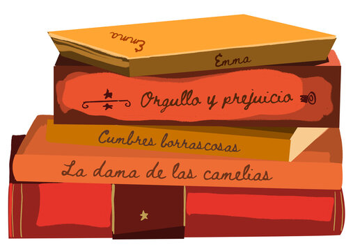 Libros cl&aacute;sicos en colores calidos