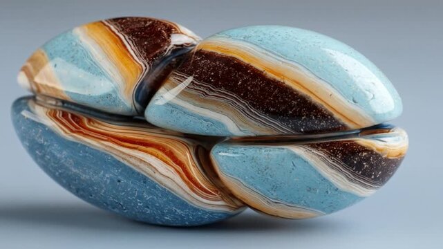 Abstract stone formation with banded colors and smooth textures