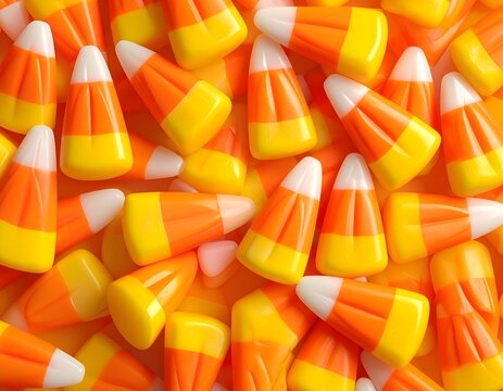 A Seamless Pattern of Halloween Candy Corn