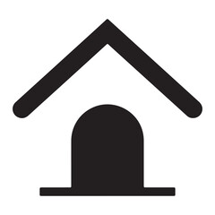 Minimalist house icon in black and white representing shelter home protection and real estate concept for various applications