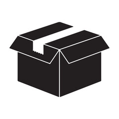 Open cardboard box vector illustration for delivery services and moving solutions with a clean and simple design aesthetic