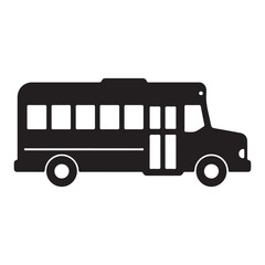 School Bus Black Silhouette Vector Illustration Graphic Ideal for Educational or Transportation Themed Projects and Designs Perfectly Isolated Against White Background