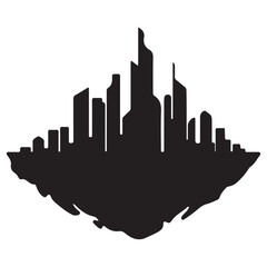 Silhouette of Futuristic Cityscape Urban Skyline Design Vector Illustration with Modern Buildings and Creative Architecture Concept Art
