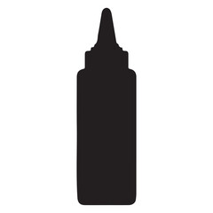 Silhouette of Condiment Bottle against White Background Offering a Visual Simplicity and Minimalist Aesthetic