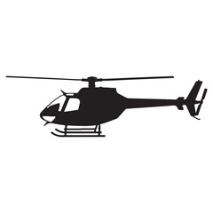 Silhouette of Helicopter Isolated on White Background for Aviation Transportation and Travel Purposes or Emergency Rescue Missions Air Vehicle Design