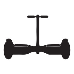 Sleek Black Hoverboard Illustration with Handlebars for Modern Transportation and Recreational Activities on White Background