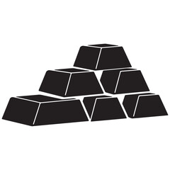 Stack of Gold Bars Illustration Representing Wealth Investment and Financial Security on a White Background