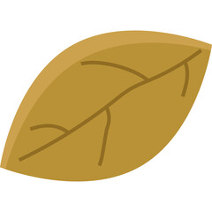 Autumn Leaf Brown And Yellow Colors Simple Graphic With Transparent Background