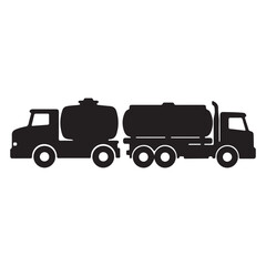 Vector Illustration of a Fuel Tanker Truck Transporting Liquid Resources Delivery and Transportation Services Heavy Haul Logistics Concept