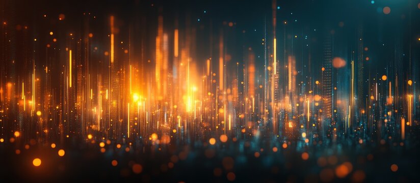 Abstract digital city lights.