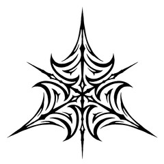 HAND DRAWN ILLUSTRATION GOTHIC TRIBAL TATTOO PATTERN