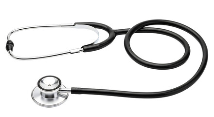 Stethoscope isolated on transparent background, a medical instrument used for listening to internal body sounds