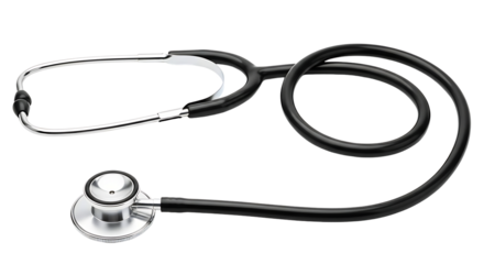 Stethoscope isolated on transparent background, a medical instrument used for listening to internal body sounds