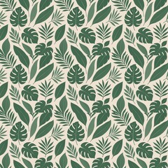 seamless floral pattern with leaves