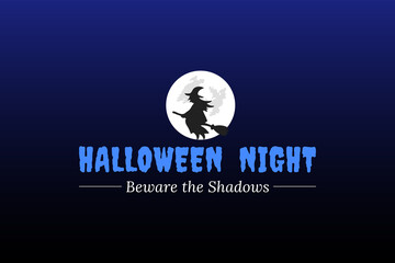 halloween night full moon illustration