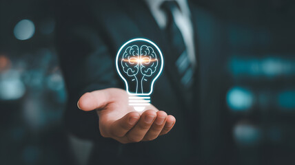 hand holding light bulb