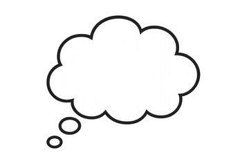 Obraz premium Thought bubble comic style, white empty cloud space for text and speech on transparent background