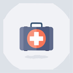 Obraz premium Emergency medical kit illustration with healthcare sign for quick assistance and treatment