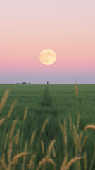 wheat field at sunset