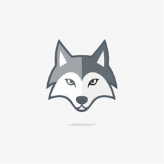 Fototapeta premium Striking minimalist wolf head logo design showcasing sharp lines and modern aesthetic