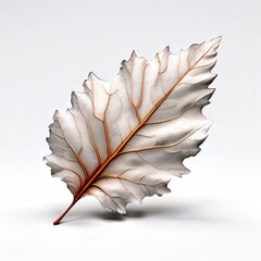 an AI Image Generator, Elegant Copper Maple Leaf Sculpture With Cream Highlights