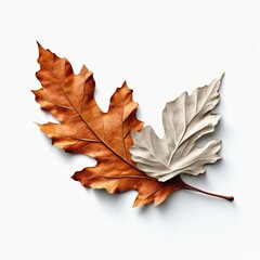 an AI Image Generator, Elegant Copper Maple Leaf Sculpture With Cream Highlights