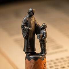 World Teachers' Day, statue of a teacher woman and student, International teachers' day