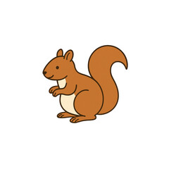 リスのカラーアイコン、動物、イラスト、素材、背景なし、資料作り
